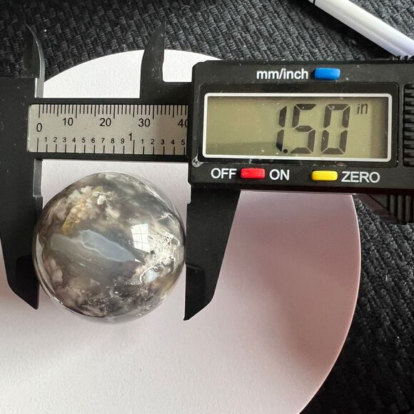 Black Flower Agate‎ Sphere (1) - Picture 9 of 10